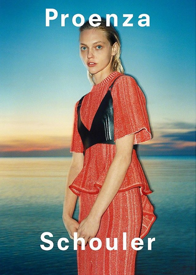 Sasha Pivovarova by Tyrone Lebon for Proenza Schouler SS 2018